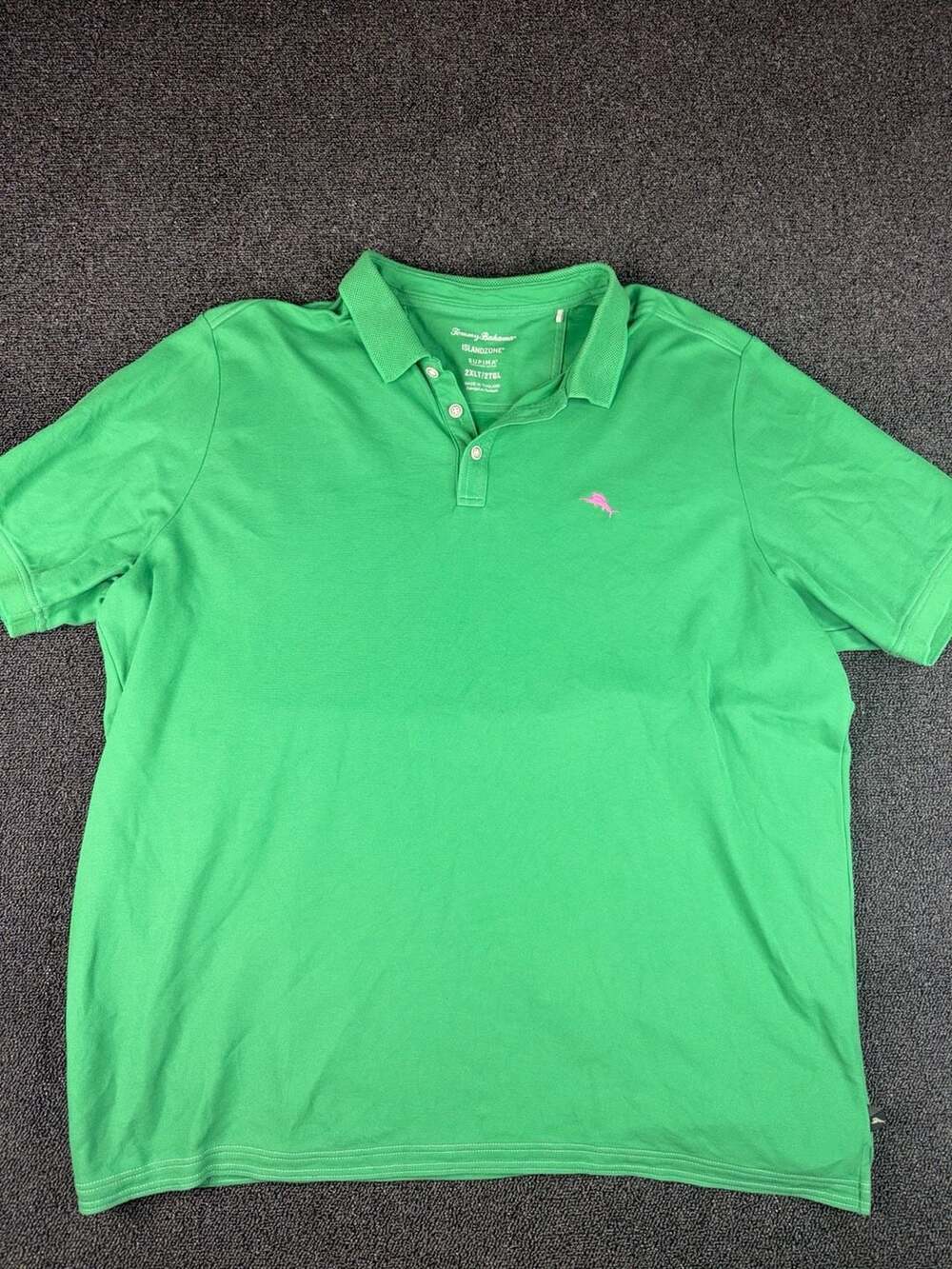 Tommy Bahama IslandZone Supima Polo Size 2XLT Green Short Sleeve
